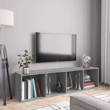 vidaXL Boekenkast / tv-meubel 143x30x36 cm grijs sonoma, Huis en Inrichting, Kasten | Wandmeubels, Verzenden, Nieuw