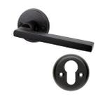 Deurklink Vita mat zwart met ronde cilinderrozetten Rosa..., Ophalen of Verzenden, Nieuw, IJzer, Klink of Kruk