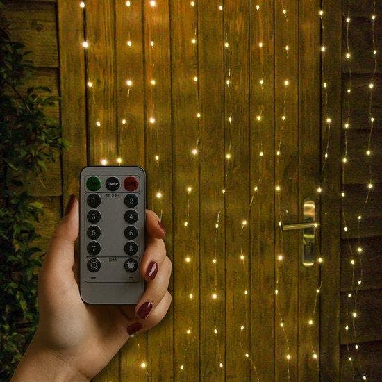 2dekans | Giftmas Lichtgordijn – 200 LED’s Warm Wit – 1x2M –, Diversen, Kerst, Ophalen of Verzenden