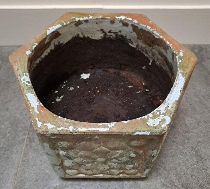 Pot de fleurs - Terre cuite - ancien français, Antiquités & Art, Curiosités & Brocante