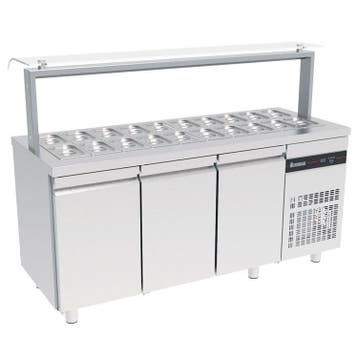 Saladette | 421L | RVS | 3 Deuren (1/1 GN) | Boven 20x 1/4, Verzenden, Nieuw in verpakking