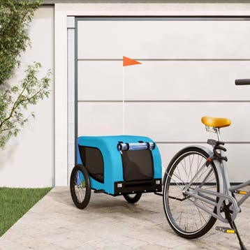 vidaXL Hondenfietstrailer oxford stof en ijzer blauw en, Verzenden