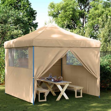 vidaXL Partytent 292 x 292 x 315 cm Beige Oxford Stof, Verzenden, Nieuw