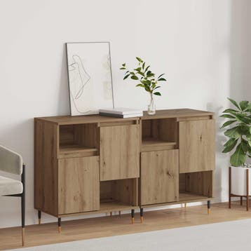 vidaXL Dressoirs 2 st artisanaal eikenkleurig, Verzenden