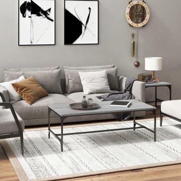 vidaXL Salontafel 100x50x35 cm bewerkt hout grijs sonoma, Verzenden, Nieuw
