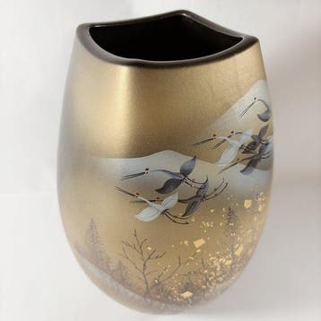 Vaas - Keramiek, Goud- en zilveren decoratie - Japan -