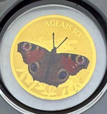 Tsjaad. 3000 Francs Aglais lo & Apatura Iris , oro , 2 x