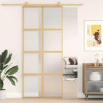 vidaXL Schuifdeur 90x205 cm mat ESG-glas en aluminium, Doe-het-zelf en Bouw, Deuren en Vliegenramen, Verzenden, Nieuw
