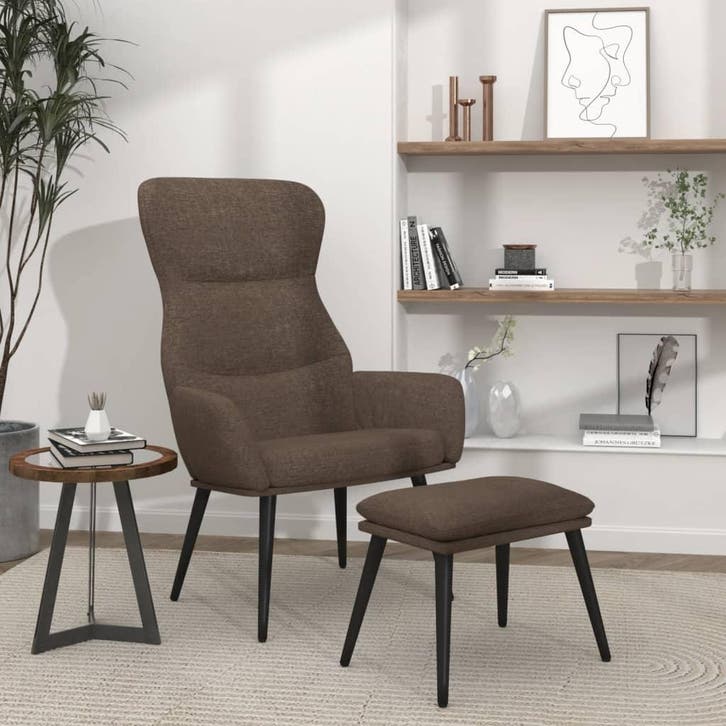 vidaXL Relaxstoel met voetenbank stof taupe, Huis en Inrichting, Fauteuils, Nieuw, Verzenden