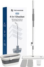 2dekans | Techweise 4-in-1 Dweilsysteem - met Spray -, Ophalen of Verzenden, Nieuw