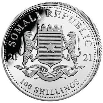 Somalië. 100 Shilling 2021 1 oz 100 Shillings Somalian
