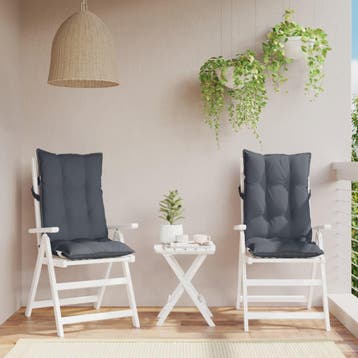 vidaXL Stoelkussens 2 st hoge rug oxford stof, Verzenden, Nieuw