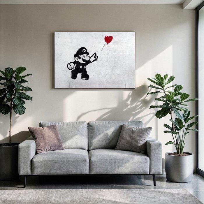 Naro - Canvas [XL] - Mario & the Red Heart Balloon – Banksy, Consoles de jeu & Jeux vidéo, Consoles de jeu | Accessoires Autre