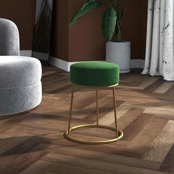 vidaXL Hocker rond fluweel groen, Verzenden, Nieuw