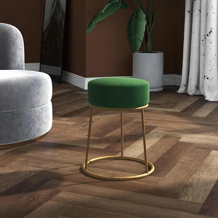 vidaXL Hocker rond fluweel groen, Maison & Meubles, Chaises, Envoi