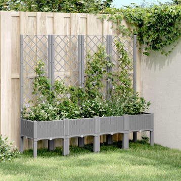 vidaXL Plantenbak met latwerk 160x40x142 cm polypropeen, Verzenden
