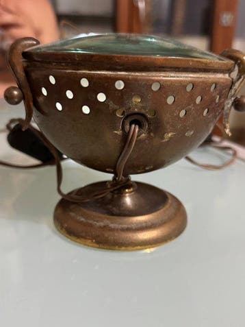 Tafellamp - Messing, Glas - Calice-lamp in brons