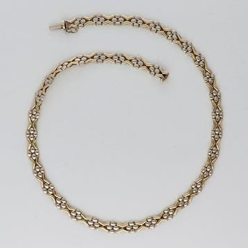 Halsketting - 14 karaat Geel goud, Witgoud, Handtassen en Accessoires, Nieuw