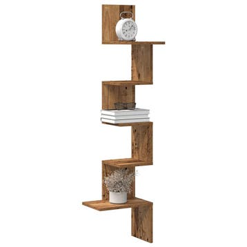 vidaXL Hoekwandschap 32x32x127,5 cm bewerkt hout oud, Verzenden, Nieuw