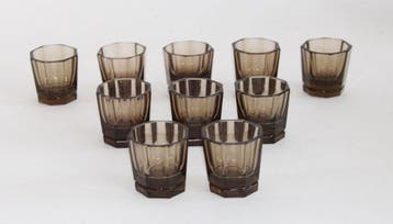 Moser, Böhmen - Karl Moser att. - Pot (10) - rookglas -, Antiquités & Art