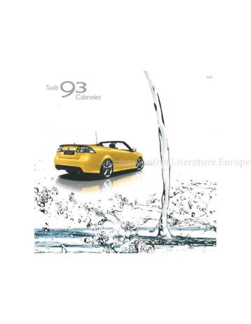 2009 SAAB 93 CABRIOLET BROCHURE NEDERLANDS, Ophalen of Verzenden