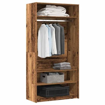 vidaXL Kledingkast 100x50x200 cm bewerkt hout oud hout, Verzenden