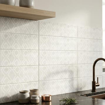Wandtegel Handvorm Decor Boch Magnes Wit Mat 7,5x30, Ophalen of Verzenden, Wandtegels