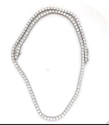 Collier - 14 carats Or blanc - 11.50ct. tw. Diamant (Cultivé