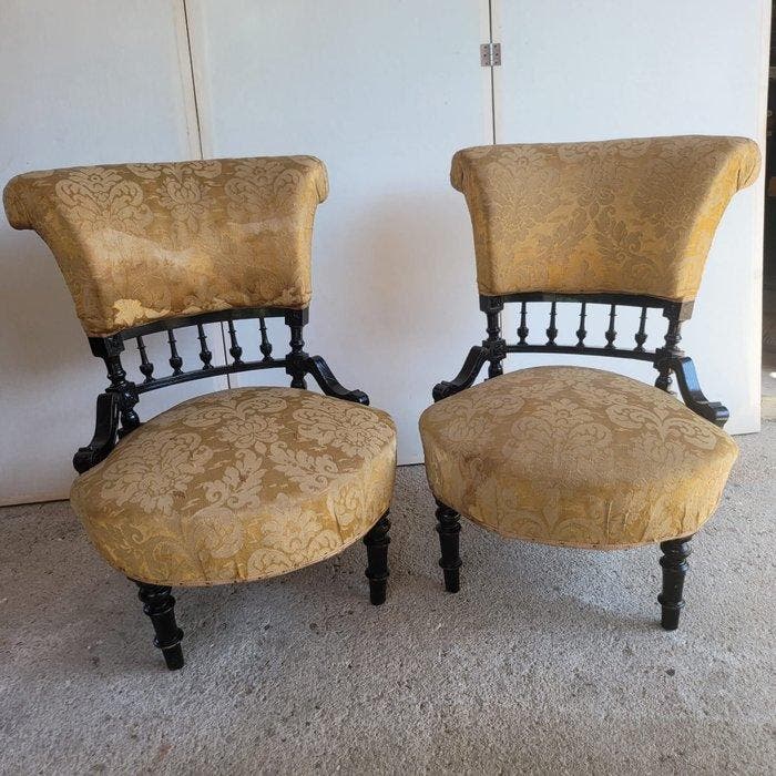 Fauteuil - Hout - Edwardiaanse fauteuils, Antiquités & Art, Antiquités | Autres Antiquités