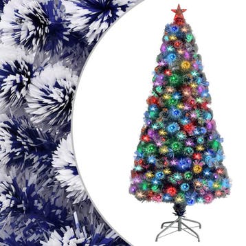 vidaXL Kunstkerstboom met verlichting 150 cm glasvezel wit, Verzenden, Nieuw