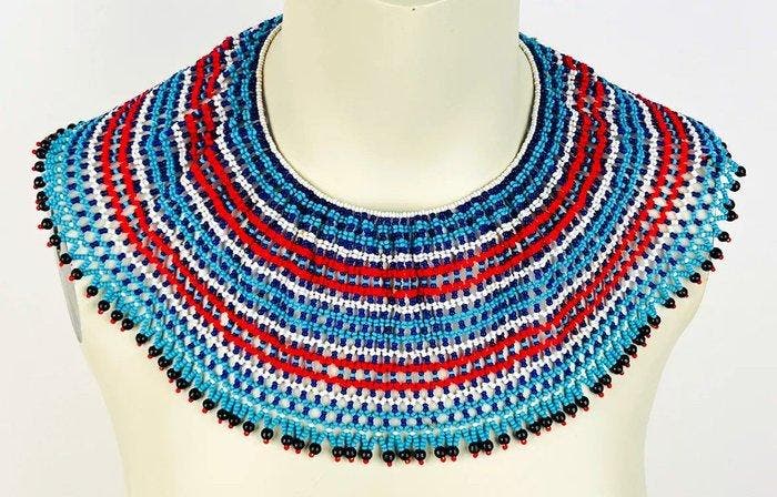 Afrikaanse Zulu kralenkraagketting - Malawi (Zonder, Antiek en Kunst, Kunst | Niet-Westerse kunst