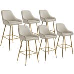 tectake Barkruk Avane met rugleuning, gestoffeerd, fluweelop, Huis en Inrichting, Verzenden, Nieuw