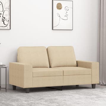 vidaXL Tweezitsbank / zetel 120 cm stof crèmekleurig, Huis en Inrichting, Verzenden, Nieuw