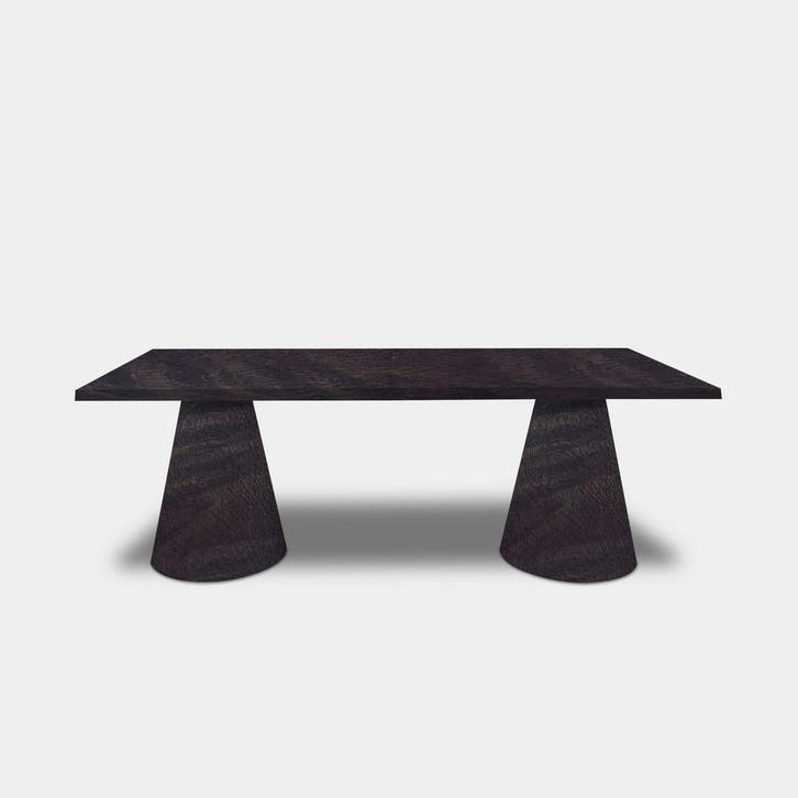 Tafel Boomstam Eikenhout  Set Kegelpoot  240x100, Maison & Meubles, Tables | Tables à manger