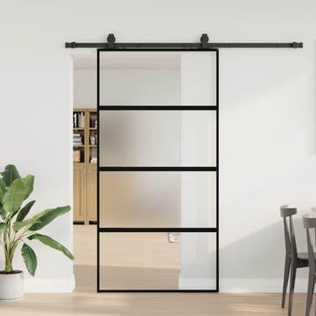 vidaXL Schuifdeur met beslagset 102,5x205 cm gehard glas, Doe-het-zelf en Bouw, Deuren en Vliegenramen, Verzenden, Nieuw