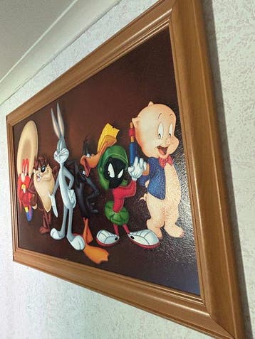 Onbekende kunstenaar - Vintage Looney Tunes framed artwork,, Nieuw in verpakking
