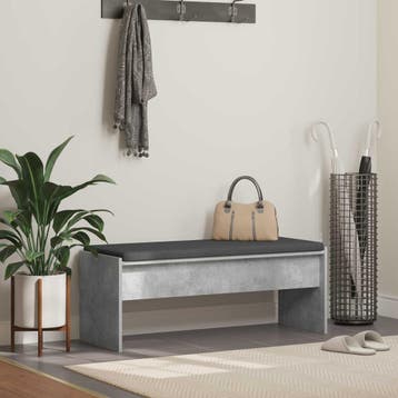 vidaXL Hallenbank met kussen Beton Grijs 103 x 38 x 40 cm, Verzenden, Nieuw