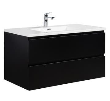 Badkamermeubel Set Angela 100cm Mat Zwart Badmeubel, Huis en Inrichting, Badkamer | Badkamermeubels, Verzenden, Nieuw