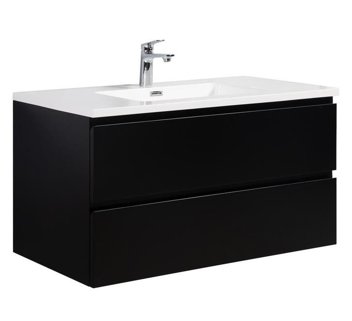 Badkamermeubel Set Angela 100cm Mat Zwart Badmeubel, Huis en Inrichting, Badkamer | Badkamermeubels, Nieuw, Verzenden