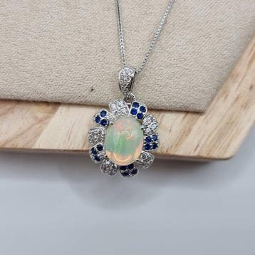 Zonder minimumprijs - Ketting met hanger Zilver - 1.80ct.