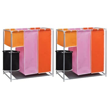 vidaXL 3-delige Wassorteerders 2 st met wasmand, Verzenden, Nieuw