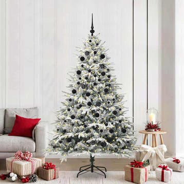 vidaXL Kunstmatige Voorverlichte Kerstboom met Ballenset, Verzenden