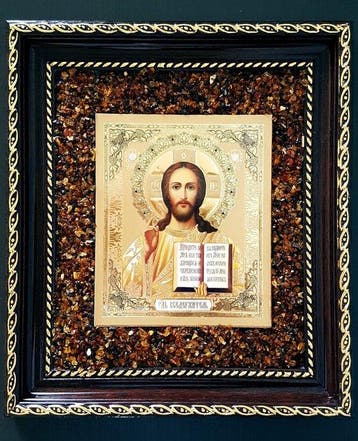 Barnsteen - Unique Amber Picture Icon - Wall decoration -