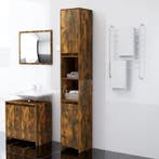 vidaXL Badkamerkast 30x30x183,5 cm bewerkt hout gerookt, Verzenden, Nieuw