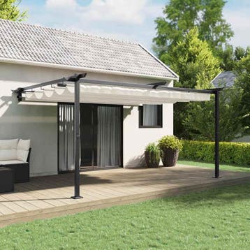 vidaXL Prieel 400 x 300 x 200 cm Crèmekleurig Polyester, Tuin en Terras, Verzenden, Nieuw