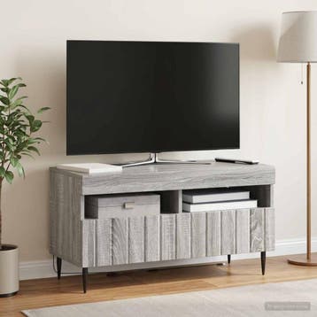 vidaXL LED tv-meubel ZWOLLE 81 x 35 x 43 cm Grijs Sonoma, Verzenden