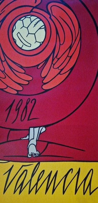 Valerio Adami - 6x Affiche WK Voetbal 1982 Spanje - Jaren