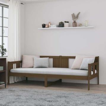 vidaXL Slaapbank massief grenenhout honingbruin 90x190 cm, Verzenden