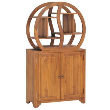 vidaXL Kast met yin yang schap 70x30x130 cm massief teakhout, Verzenden, Nieuw