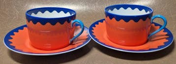 Daum Frères - Garouste & Bonett - Koffie- en theeservies (2), Antiek en Kunst